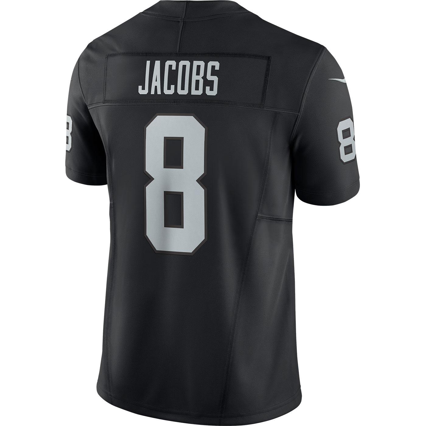 Las Vegas Raiders No28 Josh Jacobs Men's Black Nike Red Orange Stripe Vapor Limited Jersey