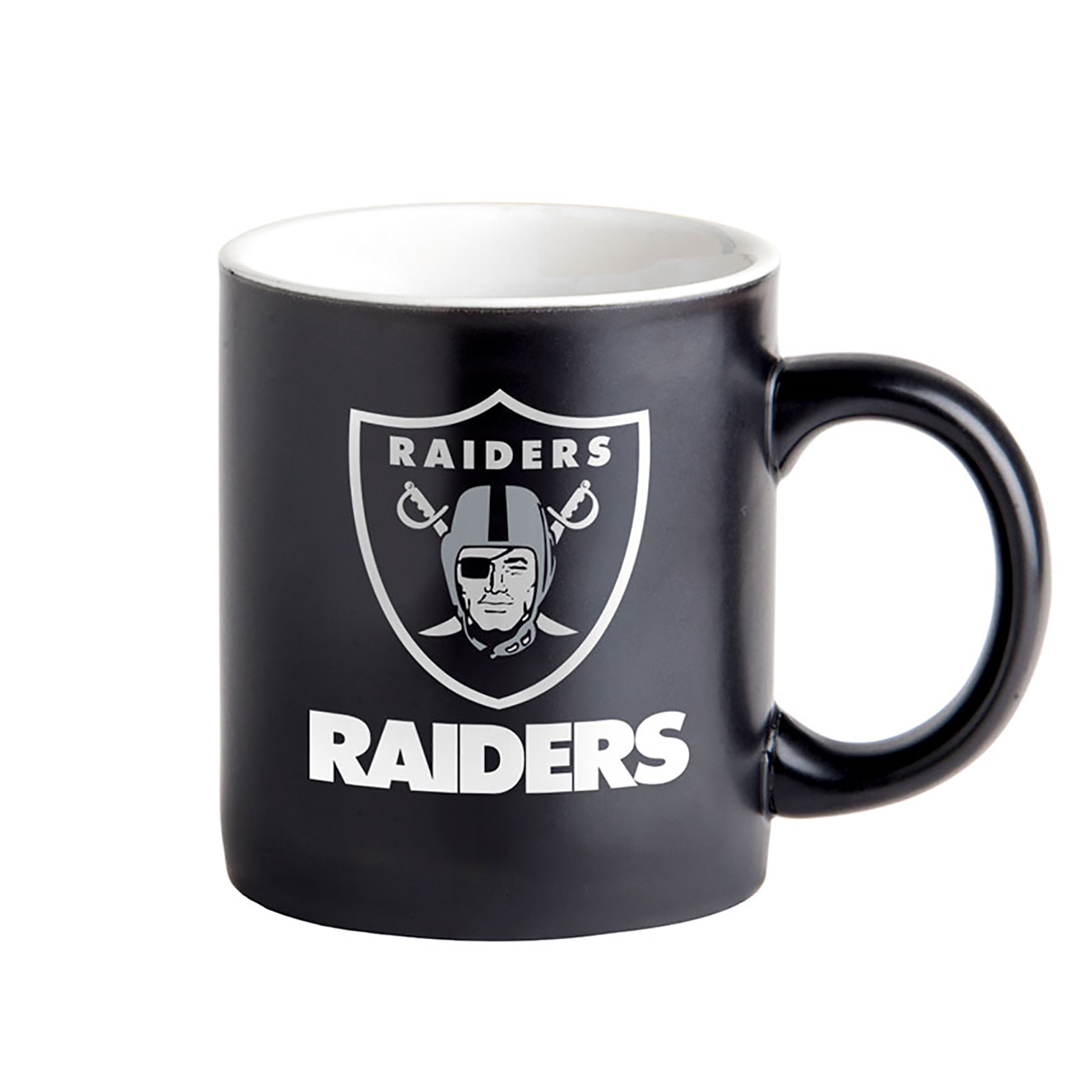 Rico Industries NFL Football Las Vegas Raiders #1 Dad 16oz Laser Engraved  Matte Black Ceramic Bistro Mug - For Hot or Cold Drinks