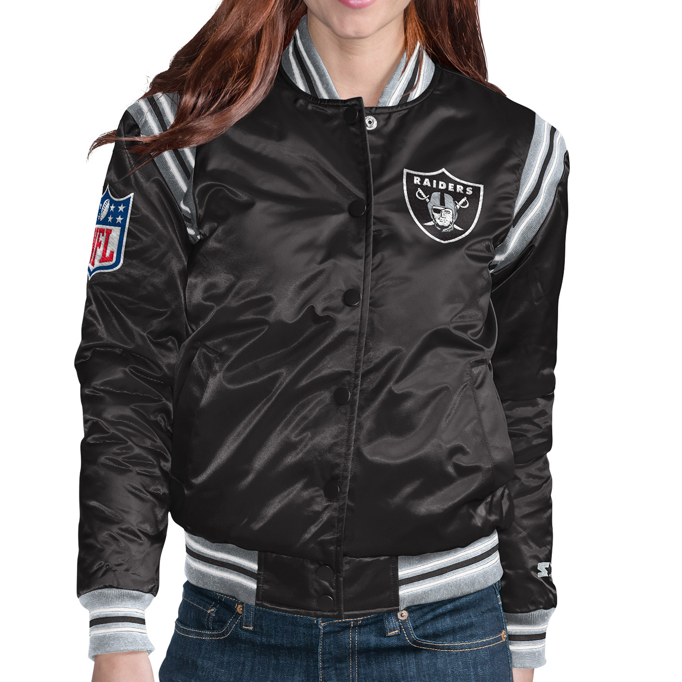 raiders bomber jacket womens