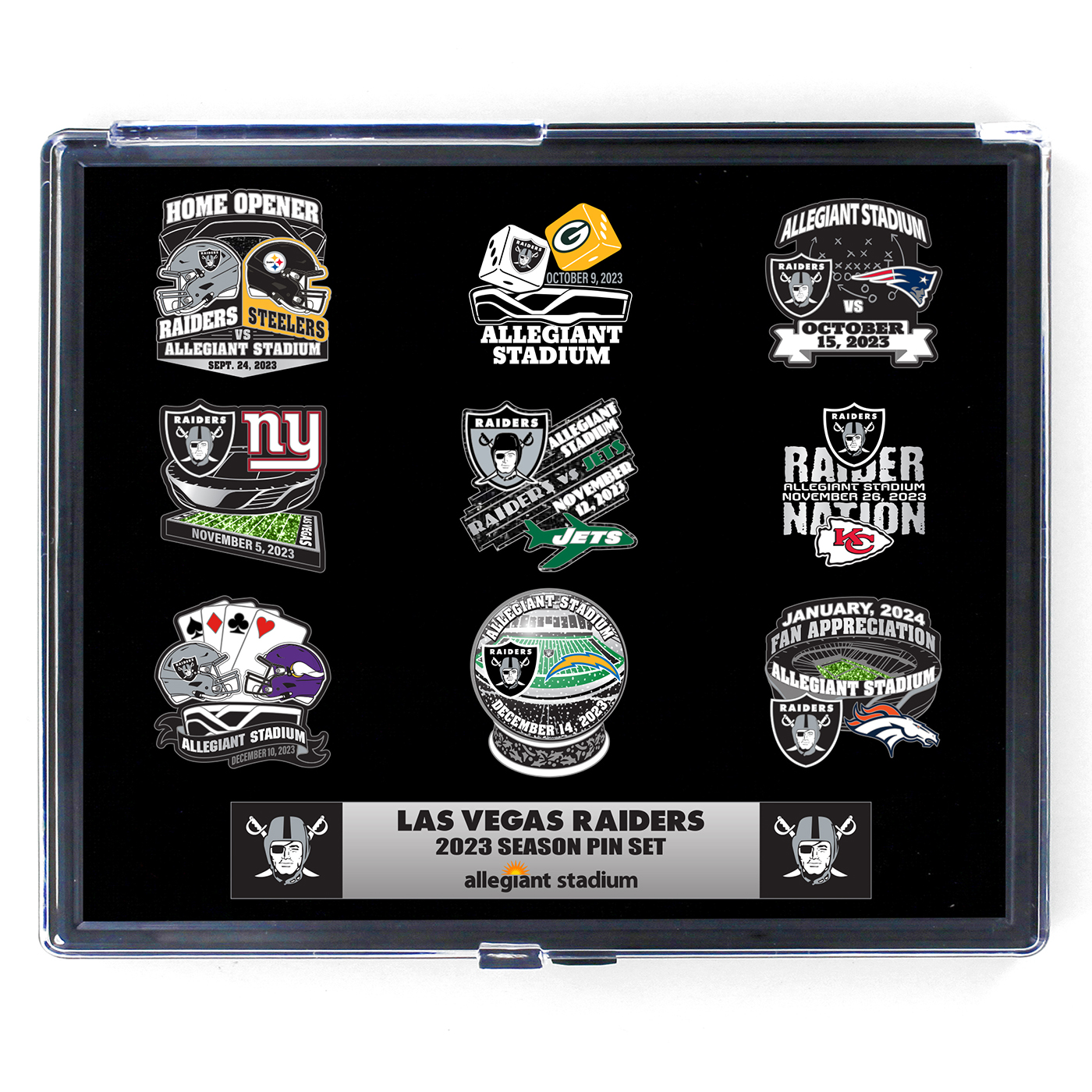 Product Detail  RAIDERS 2023 GAME DAY PIN SET