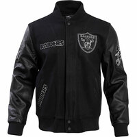 Pro Standard Las Vegas Raiders Triple Black Varsity Jacket (Black) M