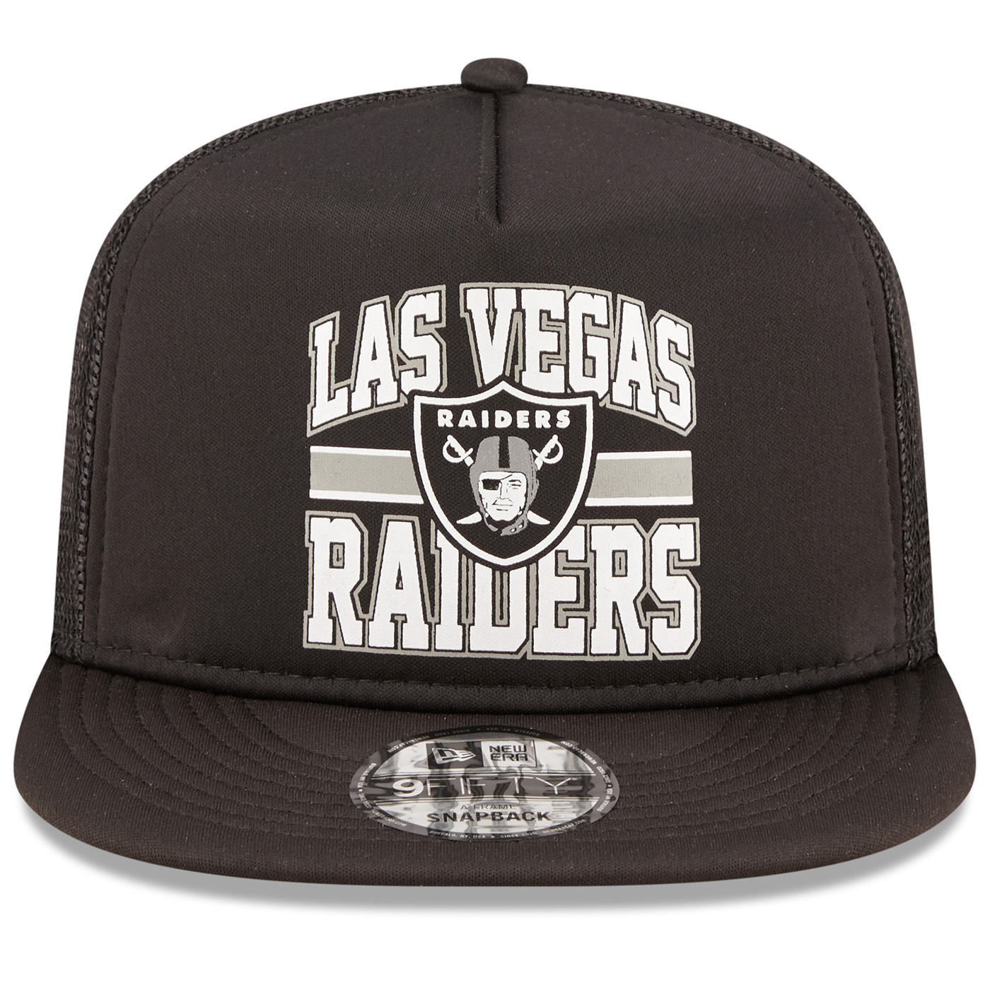 New Era 9FIFTY Las Vegas Raiders Foam Trucker Snapback Hat Black