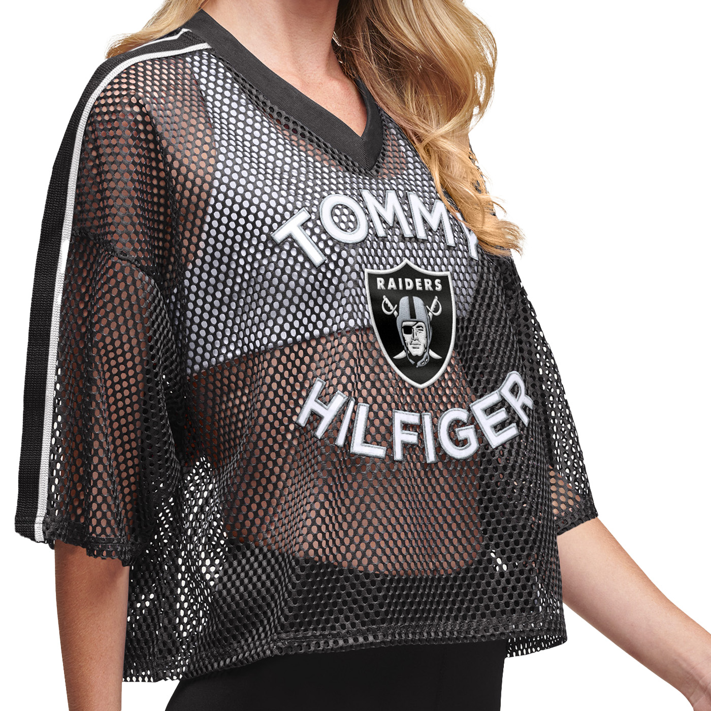 Product Detail  TOMMY HILFIGER CLASSIC MESH CROPPED FOOTBALL TOP