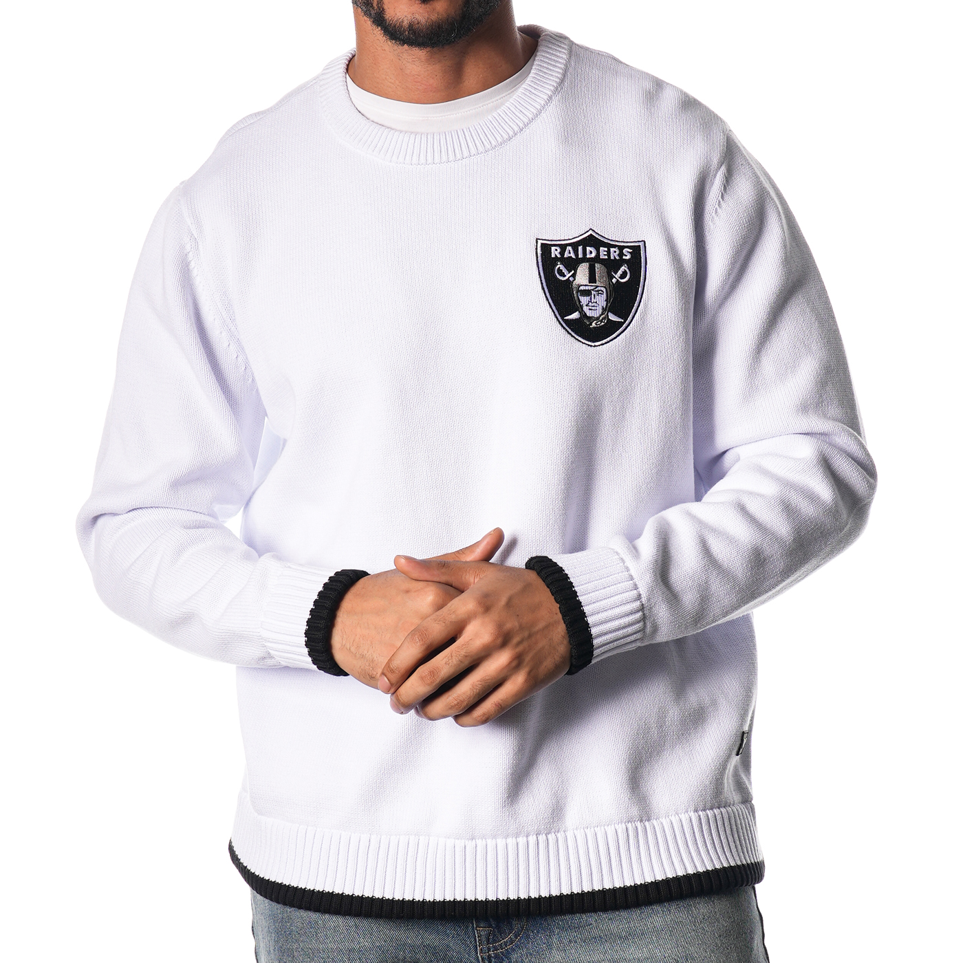 Raiders crew neck sweater sale