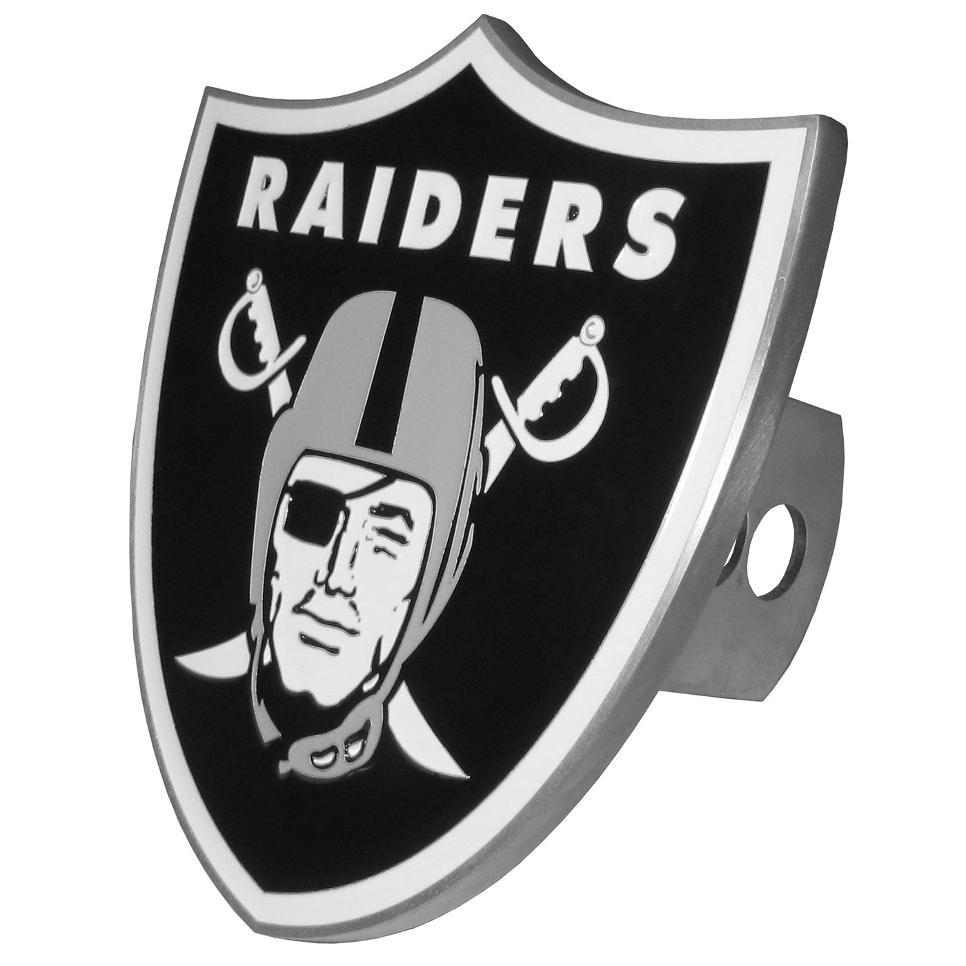 Las Vegas Raiders Logo 1.25 x 2 Universal Plastic Hitch Cover