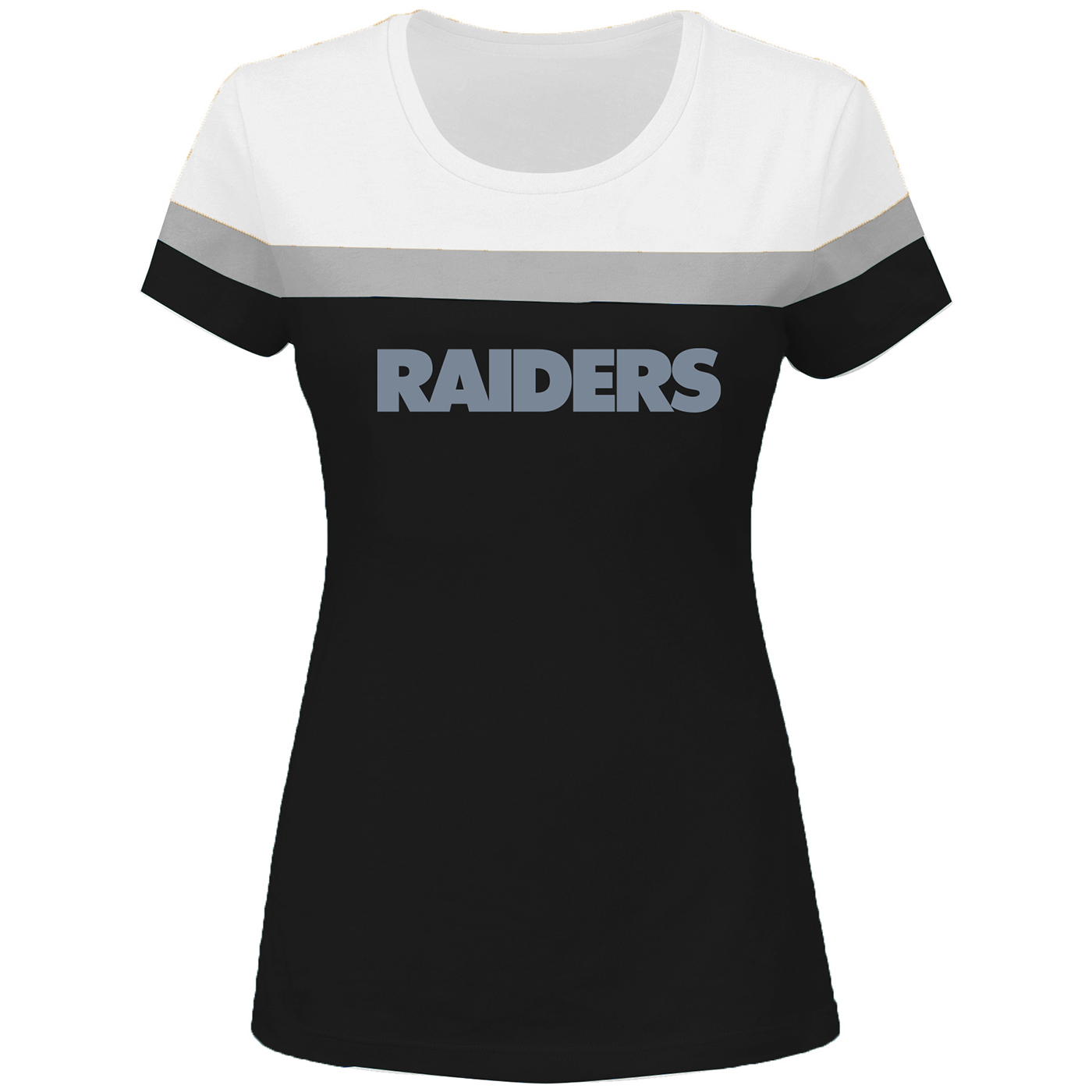 Product Detail  RAIDERS WOMENS PLUS LACE UP YARN TEE - Gray - XL