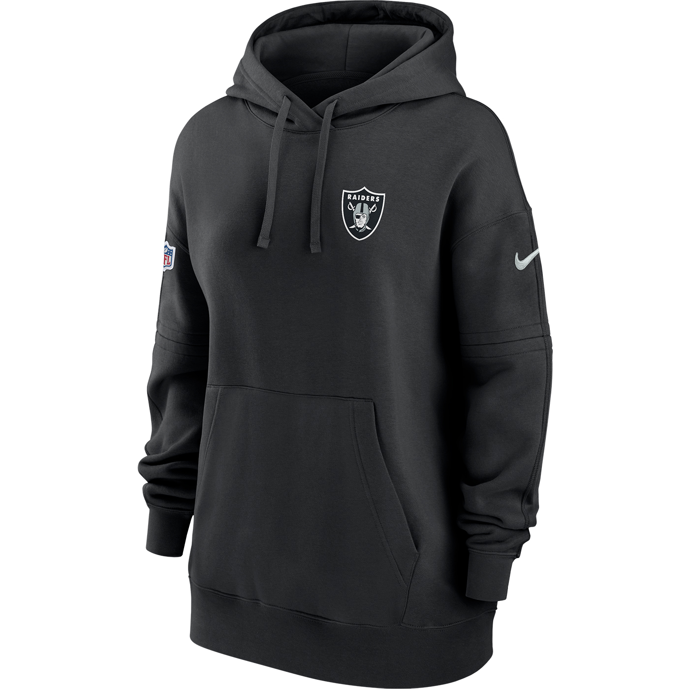 Nike Women's Sideline Club (NFL Las Vegas Raiders) Pullover Hoodie in Black, Size: 2XL | 00MW00A8D-E7V