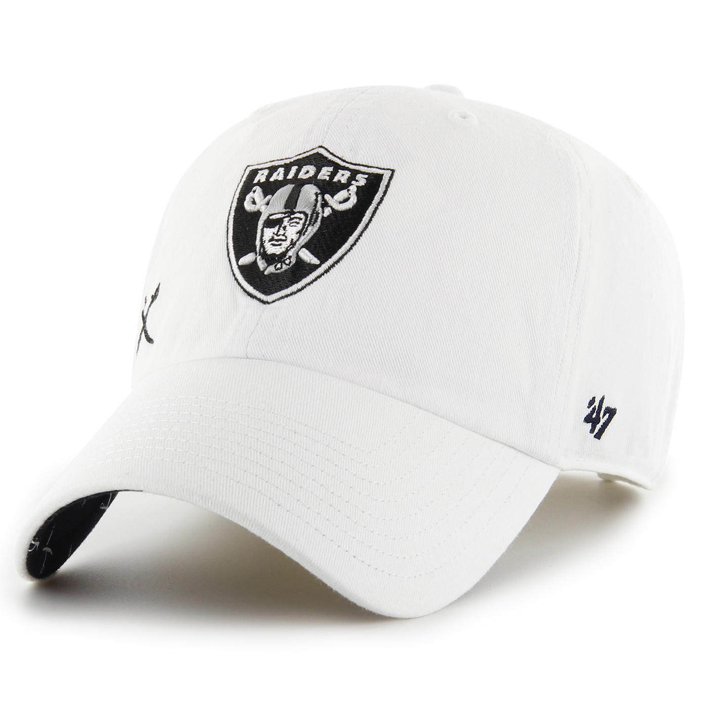 Women's '47 White Las Vegas Raiders Confetti Clean Up Adjustable Hat - OSFA  