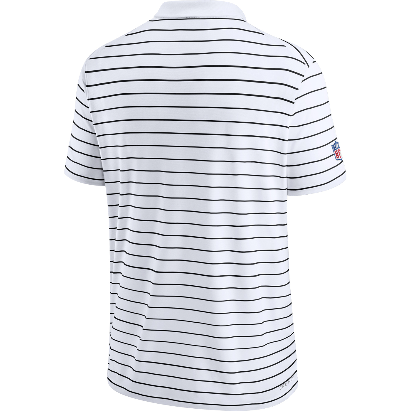 Las Vegas Raiders Mens Dri Fit Polo Shirt L Black Silver White Stripe NEW
