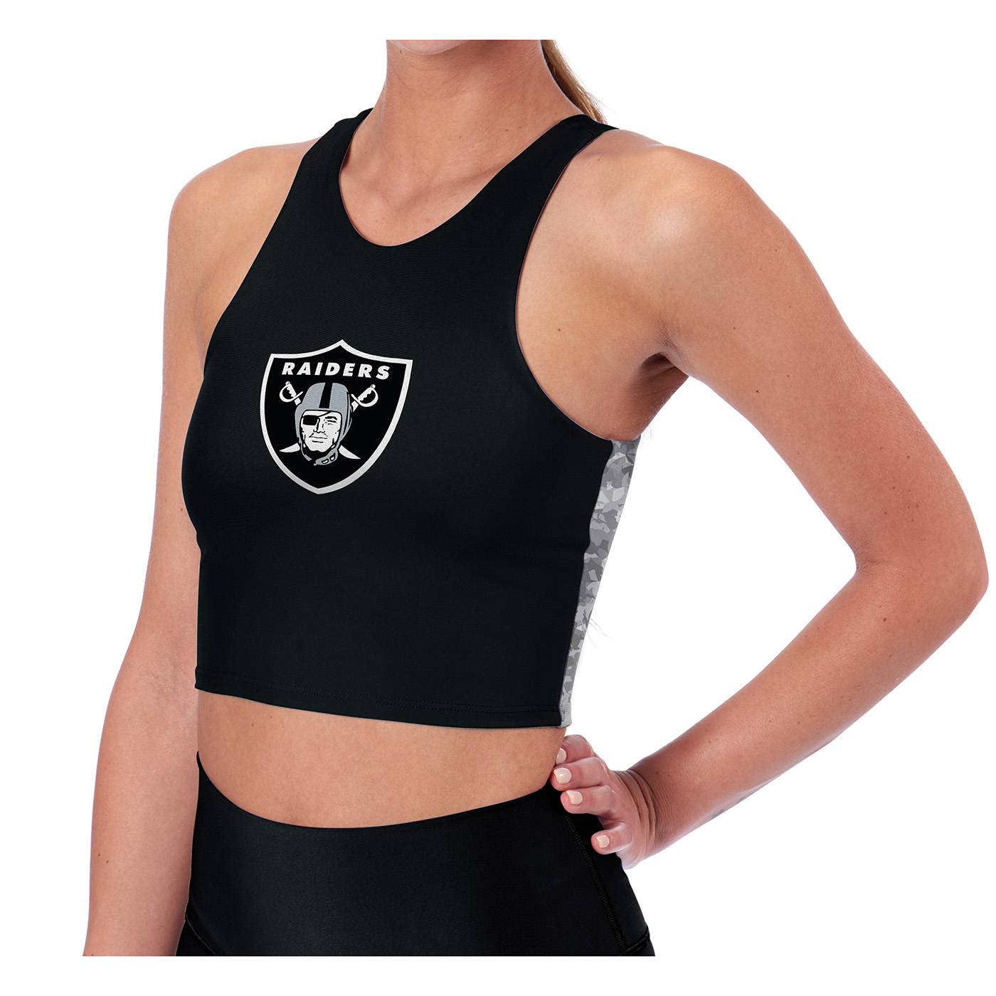 47 Women's Las Vegas Raiders Sporty Black Crop Tank Top