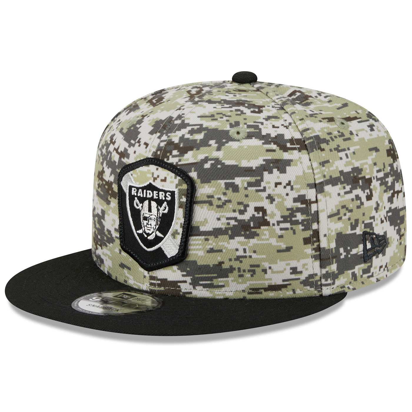 Men's New Era Camo/Black Las Vegas Raiders 2023 Salute to Service 9FIFTY Snapback Hat