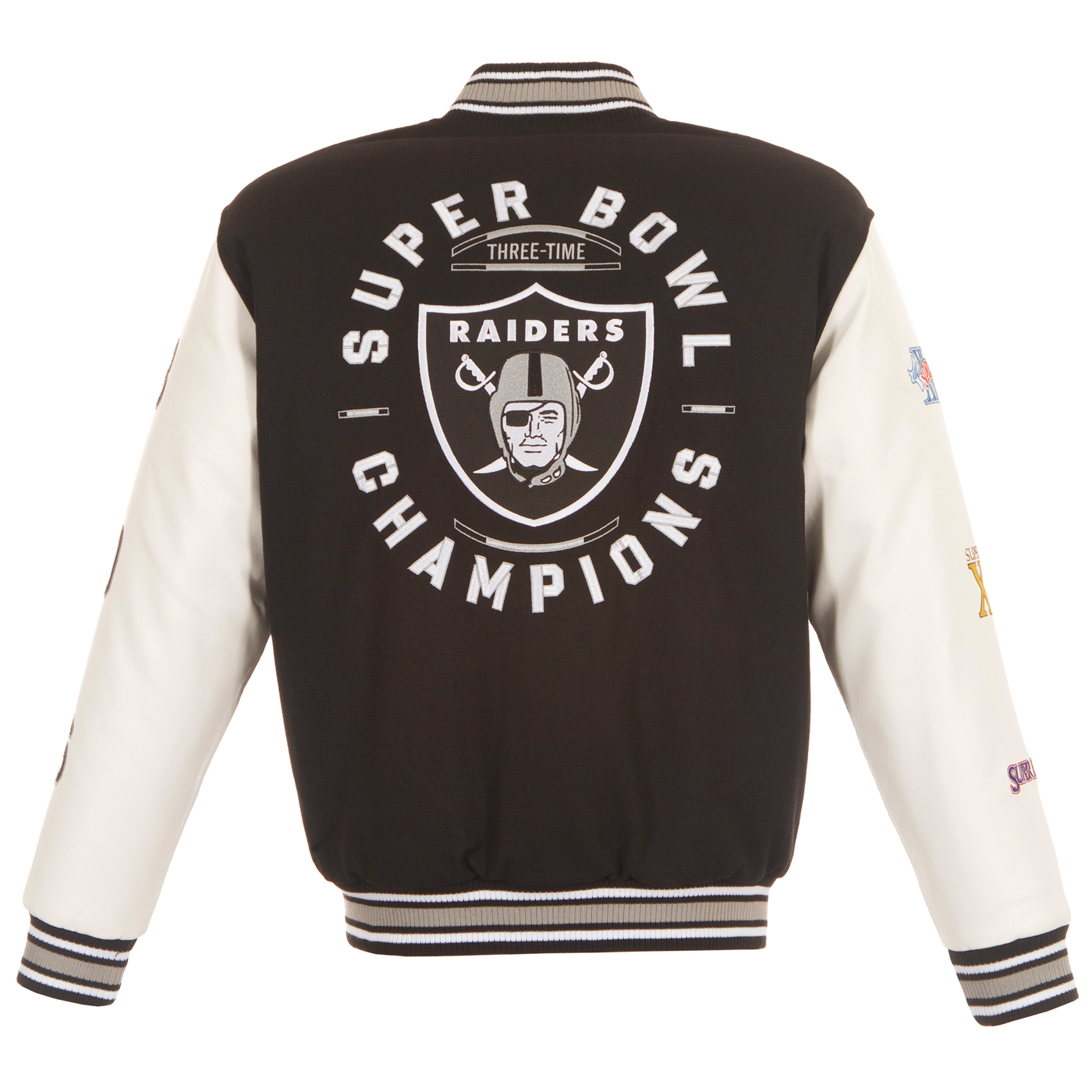 Oakland/Vegas good Raiders 3x Super Bowl Champions Varsity Jacket