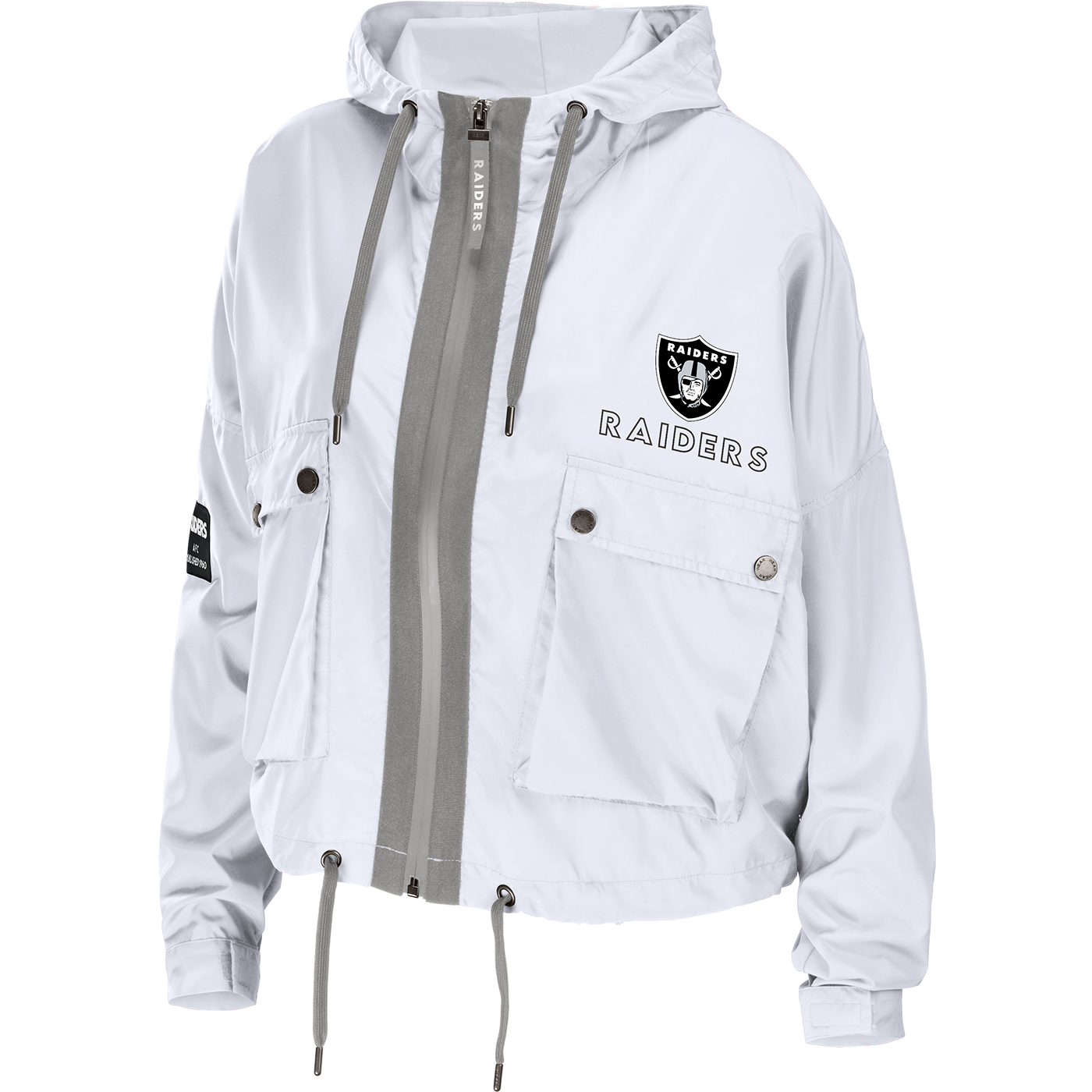 New York Jets WEAR by Erin Andrews Women's Full-Zip Lightweight Windbreaker  - White