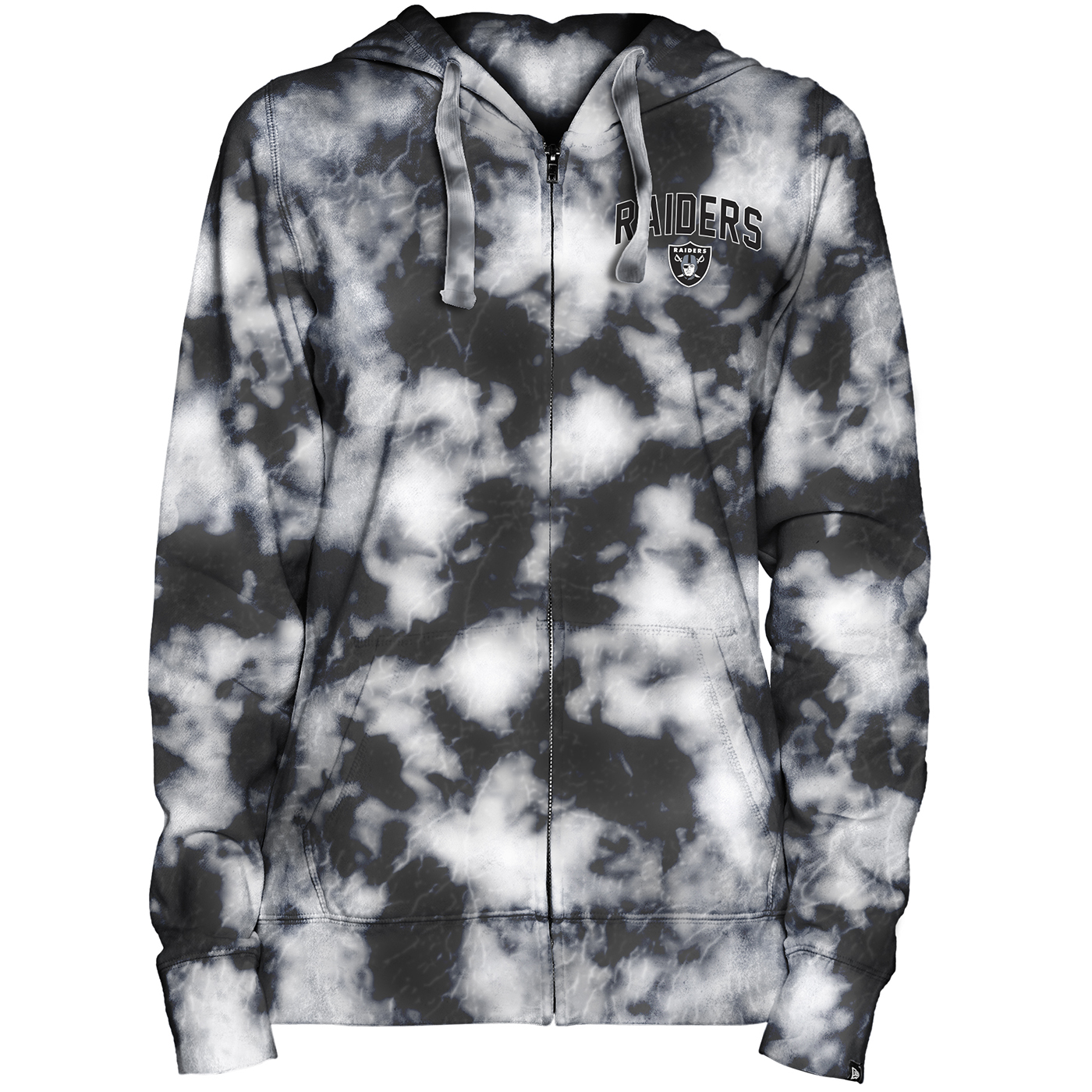 Women's New Era Black Las Vegas Raiders Tie Dye Fleece Full-Zip Hoodie