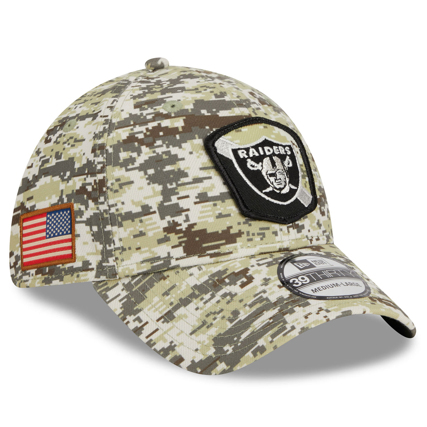 NFL Salute To Service Las Vegas Raiders 39THIRTY Stretch Fit Cap